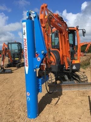 Post Driver Excavator Mounted Weighted County Fencing