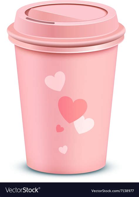 Pink coffee cup Royalty Free Vector Image - VectorStock