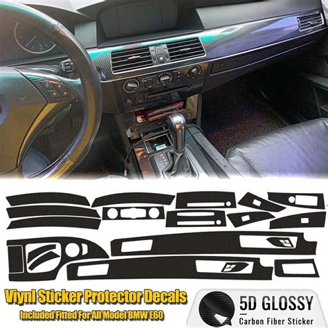 Car Interior Trim Protective Film Decoration 5d Carbon Fiber Vinyl Sticker For Bmw 5 Series 525i