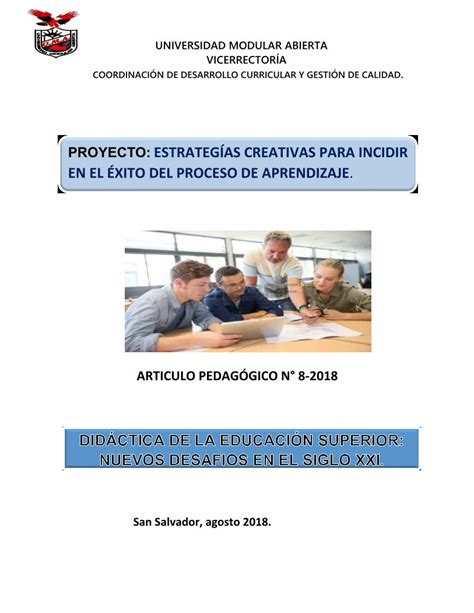 Pdf Proyecto Estrateg As Creativas Para Incidir En El