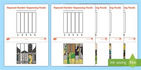 Rapunzel Number Sequencing Puzzle Teacher Made Twinkl