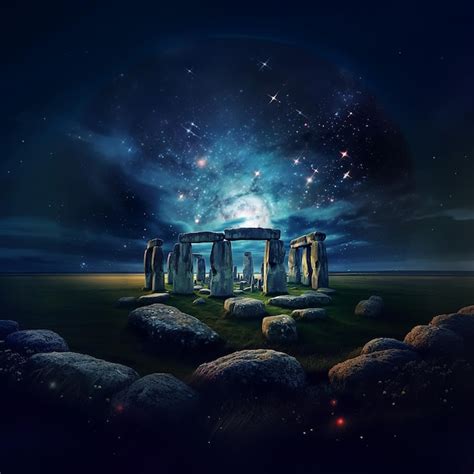 Premium AI Image | Stonehenge Wiltshire under the night sky