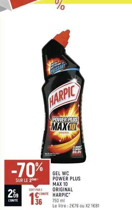 Offre Gel Wc Power Plus Max 10 Original Harpic Chez Spar