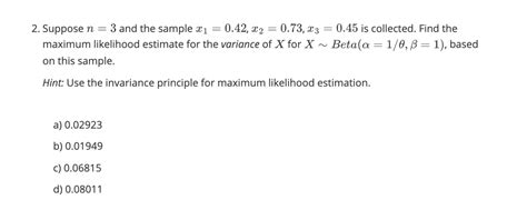 Solved Let X1x2xn Be A Random Sample From The