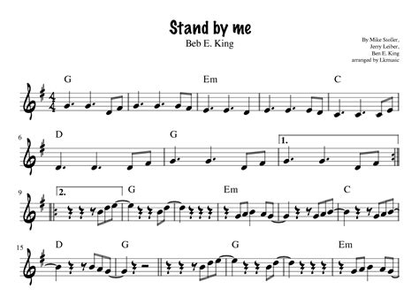 Stand By Me Arr Lkmusic Sheet Music Ben E King Alto Sax Solo