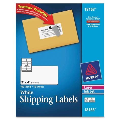 Avery Shipping Label 10 Per Sheet 2 X 4 Template 2 X 4 Label Template