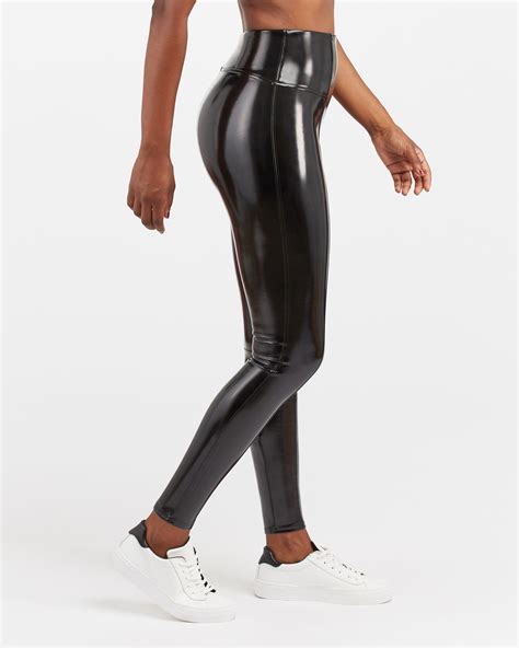 Spanx Faux Patent Leather Leggings In Black Lyst