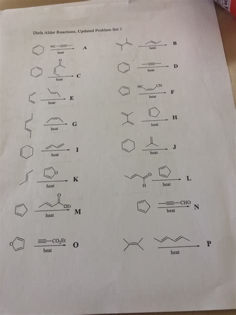 Solved Diels Alder Reactions Updated Problem Set 1 D Heat