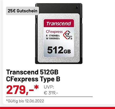 Transcend 512gb Cfexpress Type B Angebot Bei FOTO GREGOR