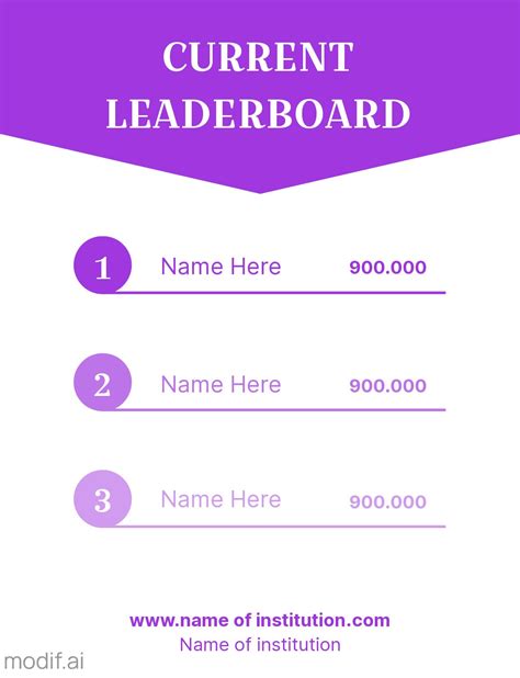 Minimal Leaderboard Template with Purple Details - Mediamodifier