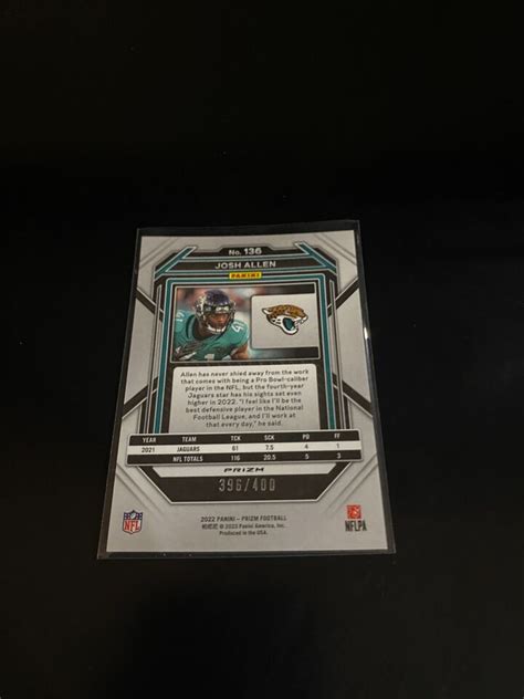 Josh Allen 2022 Panini Prizm Pandora Prizm 400 Jaguars 136 PWE EBay