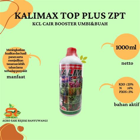 Jual KALIMAX TOP PLUS ZPT 1L KCL CAIR BOOSTER UMBI BUAH Shopee