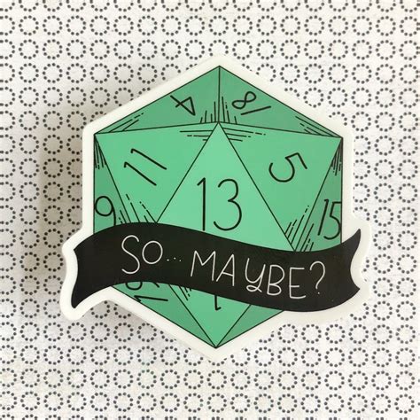 So Maybe Rpgdandd D20 Vinyl Sticker Waterproof Uv Proof Etsy