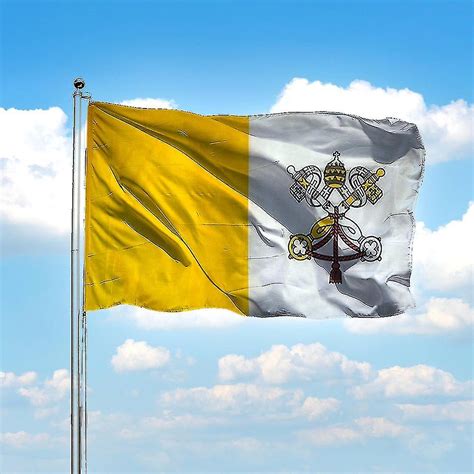 The Vatican City Flag 90x150cm Christianity Cross Church Yellow White