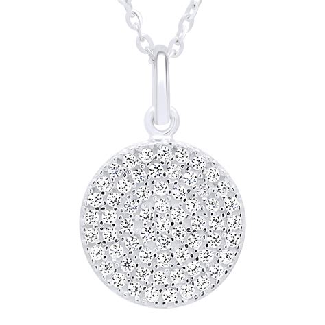 Silver Stones Round Pendant Necklace Brandalley