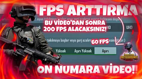 FPS ARTTIRMA PUBG MOBİLE 60FPS 120FPS YouTube