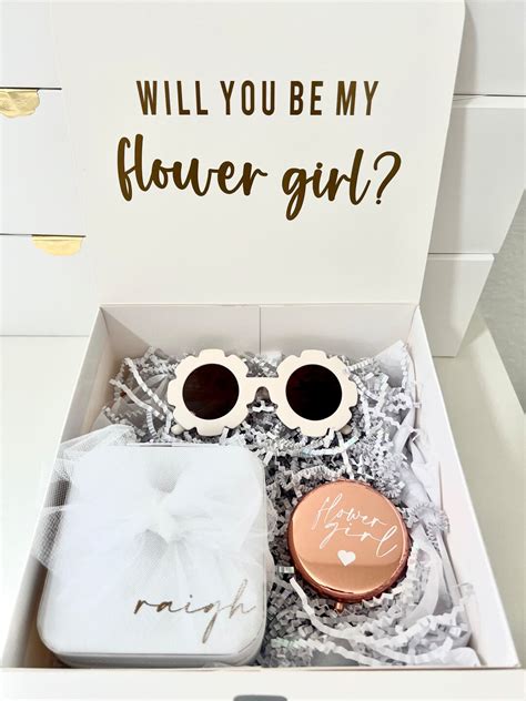 Flower Girl Proposal Box With Jewelry Box Flower Girl Sunglasses Gold Proposals Flower Girl