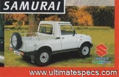 Suzuki Samurai Pick Up D Specs Performance Comparisons