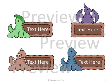 Editable Dinosaur Name Tags - Etsy