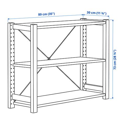 IVAR plauktu kombinācija priežkoks 89x30x73 cm IKEA Latvija