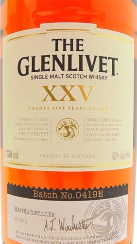 Glenlivet 25 Year Old Scotch