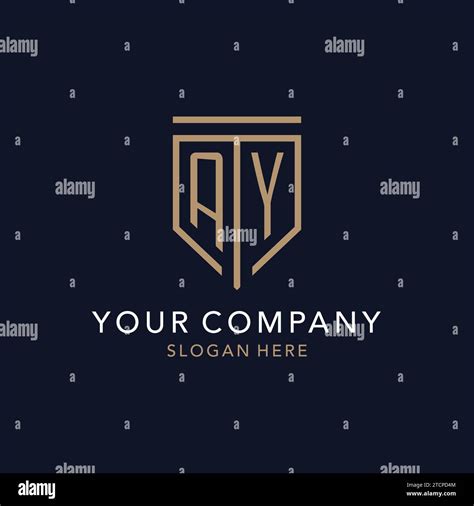 Ay Initial Logo Monogram With Simple Luxury Shield Icon Design