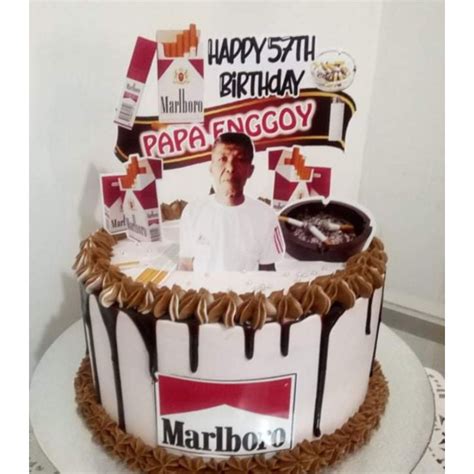 Marlboro Cigarette Theme Cake Topper Beecost