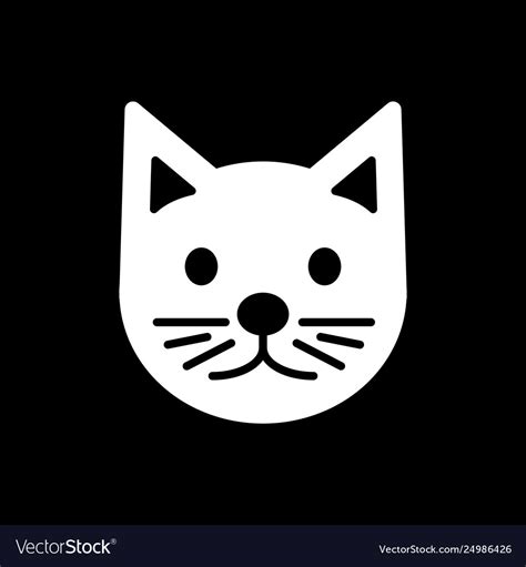 Cat simple icon black and white Royalty Free Vector Image