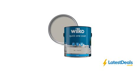 Wilko Quick One Coat Cosy Grey Matt Emulsion Paint L At Wilko