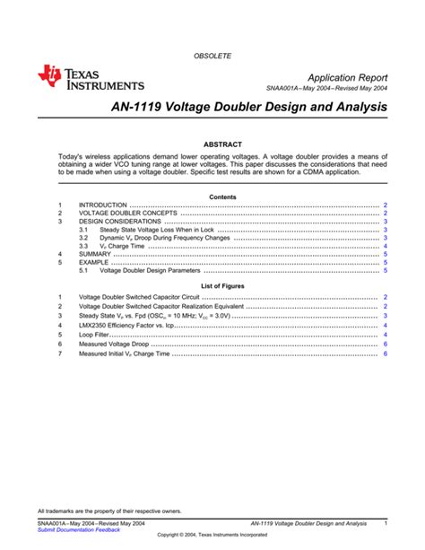 AN-1119 Voltage Doubler Design and Analysis