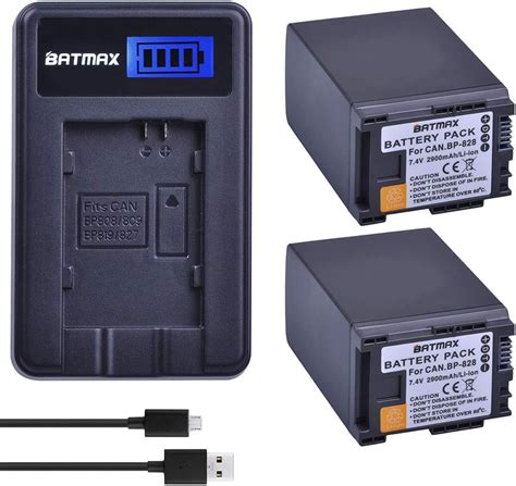 Amazon Batmax 2Pcs 2900mAh BP 828 BP 820 Battery LCD USB