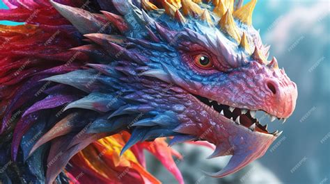 Premium AI Image | colorful dragon illustration