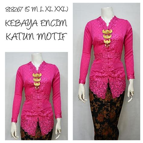 Jual Indah KEBAYA ENCIM MODERN LENGAN PANJANG KATUN MOTIF KEBAYA WISUDA