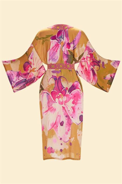 Powder Orchid Kimono Gown Mustard Buy Online Here Portmeirion Online