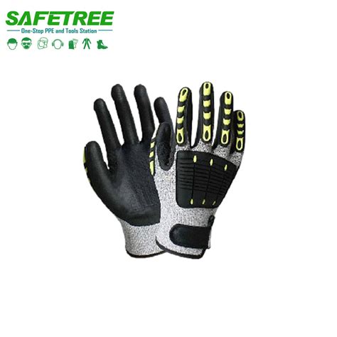 Safetree CE En388 Hppe Plam Nitrile Coated Level 5 Machinic Cut