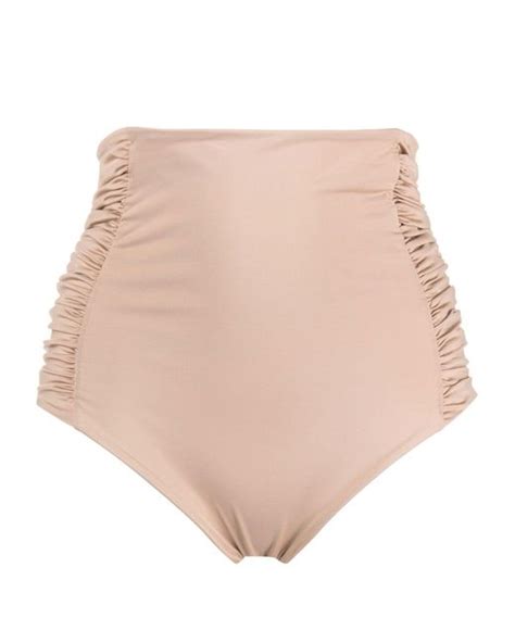 Johanna Ortiz High Waisted Belted Bikini Bottoms In Natural Lyst