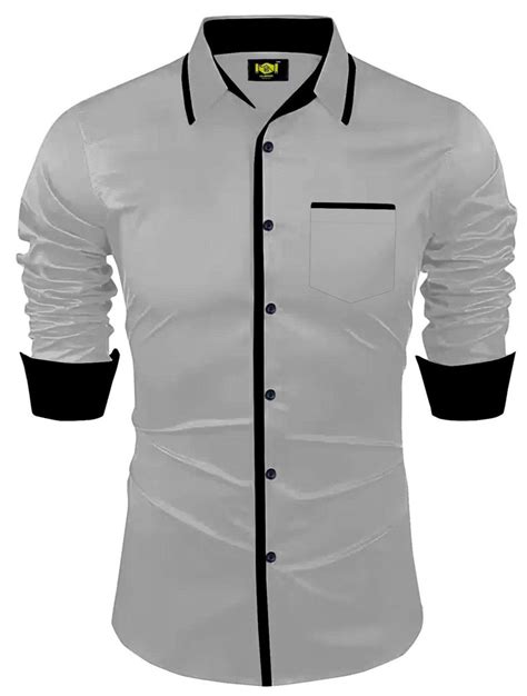 Sky Blue Men Cotton Plain Shirt Casual Full Sleeves At Rs 260 In Surat