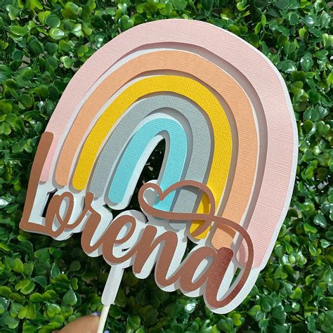 Boho Rainbow Cake Topper Rainbow Cake Topper Rainbow Party Decorations Etsy