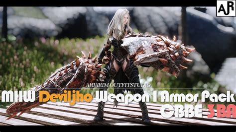 SKYRIM OUTFIT I MHW Deviljho Weapon I Armor Pack I CBBE 3BA YouTube