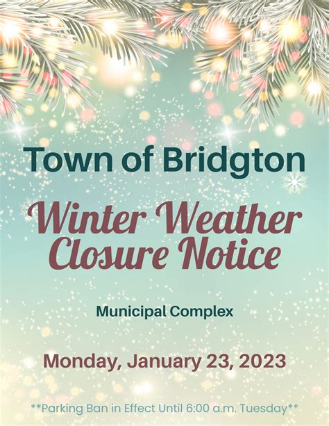 Winter Weather Closure 01.23.2023 - Town of Bridgton, Maine