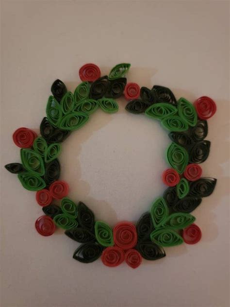 Christmas Wreath Paper Quilling Christmas Decorations Quilled Etsy