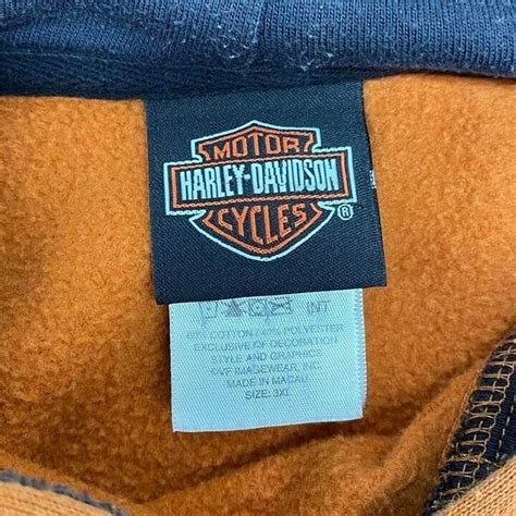 Vintage Harley Davidson Y K Retro Pumpkin Orange Embr Gem