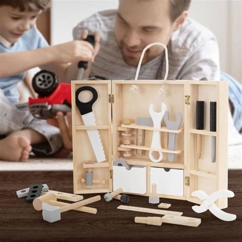 Joyz Boîte à Outils pour Enfants avec 8 Outils Mallette en Bois Jouet