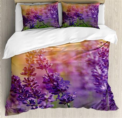 Lavender Duvet Cover Set Pastel Cornflower Bridal Classic Design Gentle