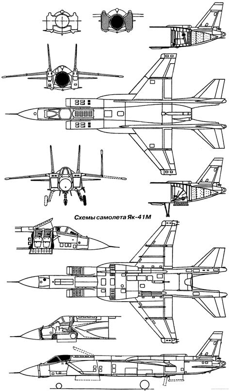 Самолет Яковлев Yak 141 чертежи габариты рисунки Blueprints How To Plan Yak