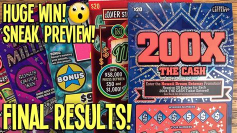 💰 Huge Win Sneak Preview 200 Challenge Final Results 🤑 Tx Lottery Scratch Offs Youtube