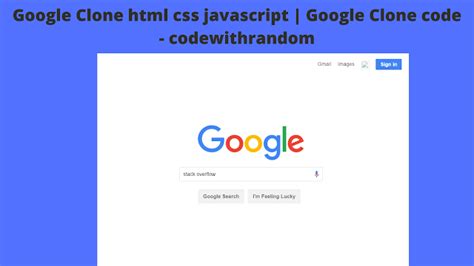 Google Homepage Clone Html And Css Code