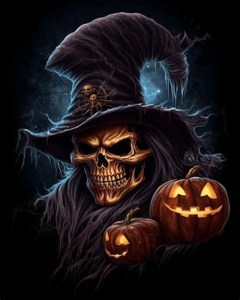 Premium AI Image Scary Jack O Lantern Halloween Pumpkin