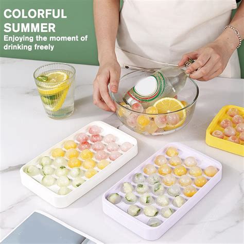 Grids Silicone Ice Grid Ball Ice Cube Mold With Cover Ice Storage