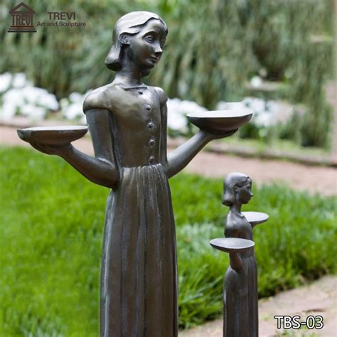 Vivid Savannah Bronze Bird Girl Statue For Garden Trevi Statue